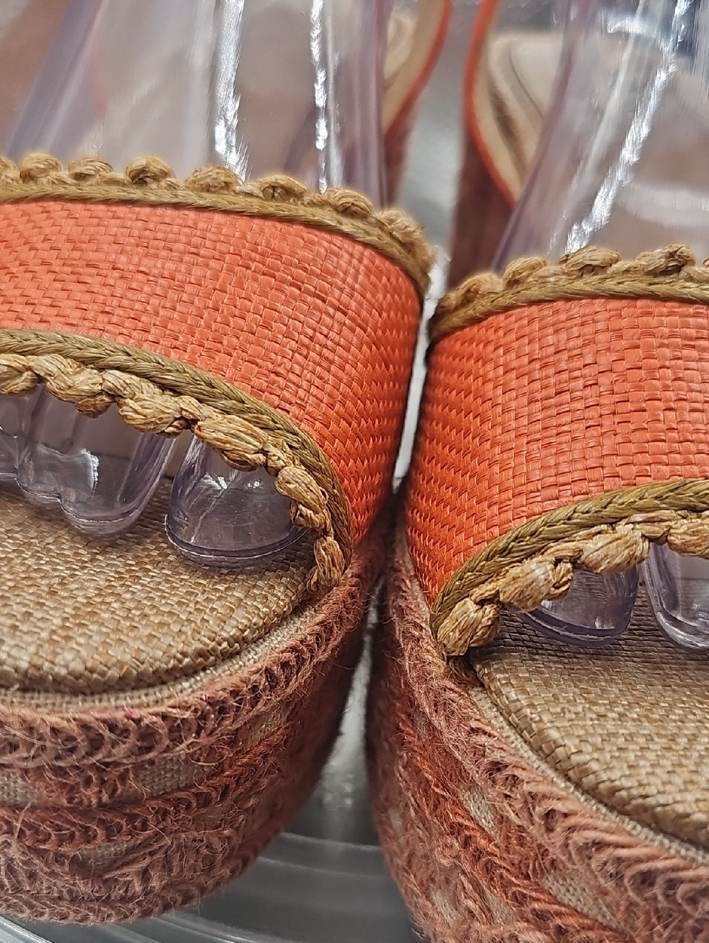S Orange And Tan Sam Edelman Platform Heels Size 9 - Picture 7 of 12